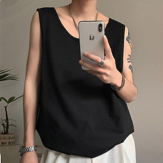 Áo vest nam ESEA thanh niên Mỹ không tay mùa hè mới dáng rộng áo vest trắng thông thường