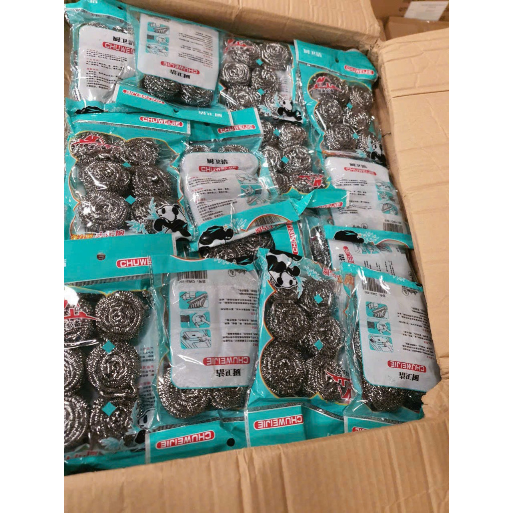 (COMBO 10)Set 6 Búi Sắt Cọ Xoong Nồi, Miếng Cọ Xoong Nồi Inox Loại Xịn,  Giẻ Cọ Xoong Dạng Búi Tròn Chất Liêu Thép Không