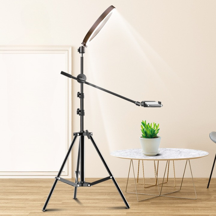 Giá đỡ điện thoại, Giá để điện thoại kèm đèn livestream 26/33cm - Chân quay điện thoại dùng cho quay chụp review