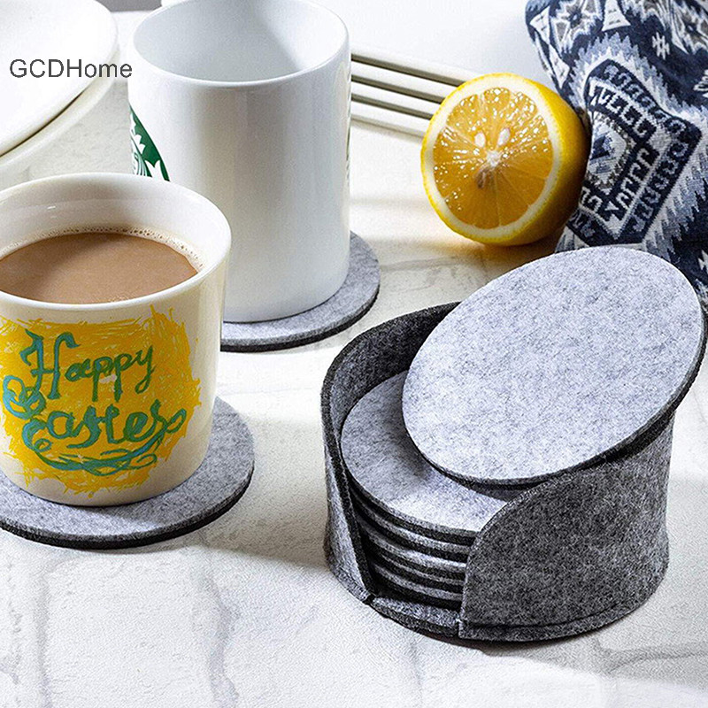 Gcdhome 10 Cái / bộ Nỉ Nhẫn Đế Lót Ly Bàn Ăn Bảo Vệ Chịu Nhiệt Đế Lót Ly Cà Phê Trà Nóng Uống Cốc Placemats HOT