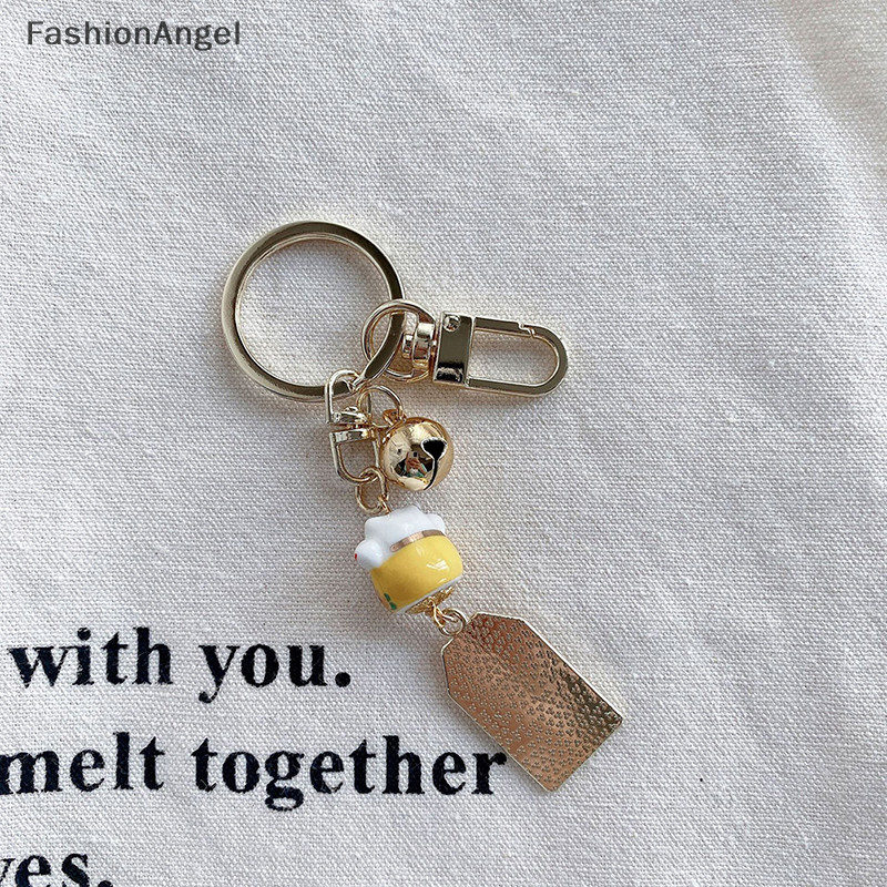 FashionAngel Dễ Thương Bùa Hộ Mệnh May Mắn Móc Khóa Với Gốm Sứ Túi Ô Tô Pendent Phụ Kiện Di Động Cặp Đôi Quà Tặng TH