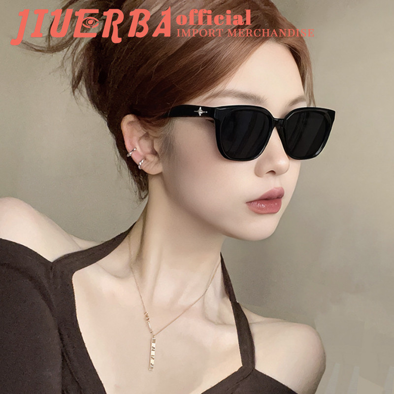 JIUERBA Kính râm che nắng nam nữ vuông UV400 mới thời trang Kính râm cổ điển INS chống tia cực tím cổ điển