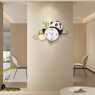 Quà Tặng Trang Trí Nhà Cửa Phong Cách Mới Thú Cưng Dễ Thương Gấu Trúc Đồng Hồ Khách Đơn Giản Người Ảnh Hưởng Treo Tường Nhà Nền Đồng Hồ Treo Tường Trang Trí Sáng Tạo