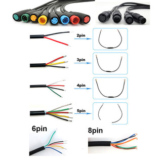 9mm M8 chống nước 2 3 4 5 6 8 Pin Xe Đạp Điện Khớp Cắm Kết Nối Xe Tay Ga Phanh Cáp Tín Hiệu Cảm Biến Cho Ebike Bafang Dây 17VN1