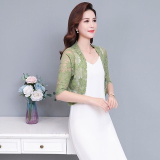 Khăn Choàng Nhỏ Bên Ngoài Phù Hợp Với Váy Nữ Mỏng Mùa Hè 2022 Mới Phù Hợp Với Ren Ngắn plus Kích Thước Cardigan Rỗng Áo Khoác