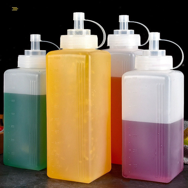 【800/1000ml】Chai nhựa đựng sốt/mứt có nắp，Chai mứt đường kính lớn ，Chai bóp nhựa，chai mứt cấp thực phẩm