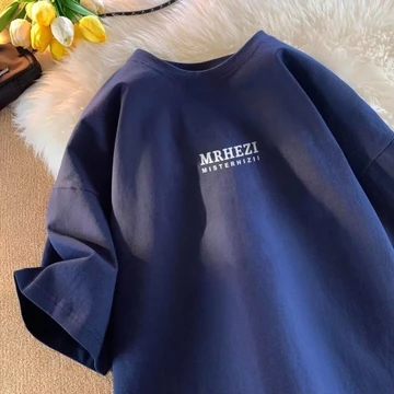 [Plus Size M-8XL] Áo nam mới Áo thun tay ngắn cỡ lớn Áo nam Quần áo nam Phong cách Hàn Quốc nguyên bản Áo thun in chữ MHR Áo thun nửa tay quá khổ Áo trẻ trung