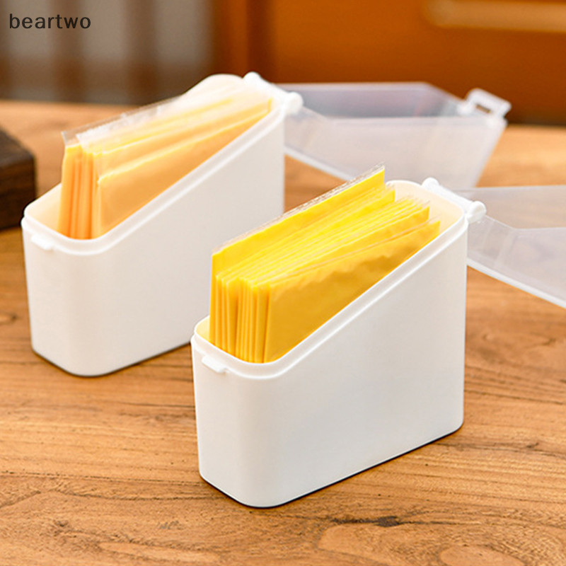 < Beartwo > Hộp đựng phô mai Hộp đựng thực phẩm kín khí có nắp Hộp đựng phô mai lát công suất lớn Hương thơm Frige Nhà sắp xếp trong suốt Đẹp