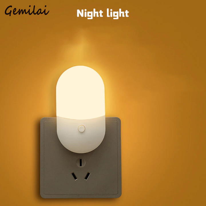Gemilai Mới mini Đèn Ngủ Cắm Đèn LED Phòng Ngủ Đầu Giường Đèn Ngủ Cho Ăn Đèn Ổ Cắm Đèn Bảo Vệ Mắt Đèn Ngủ
