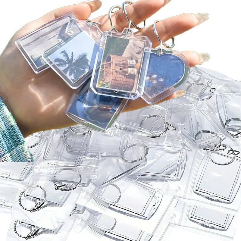 Móc khóa khung ảnh Acrylic trong suốt / Mặt dây chuyền hình ảnh đính kèm tùy chỉnh