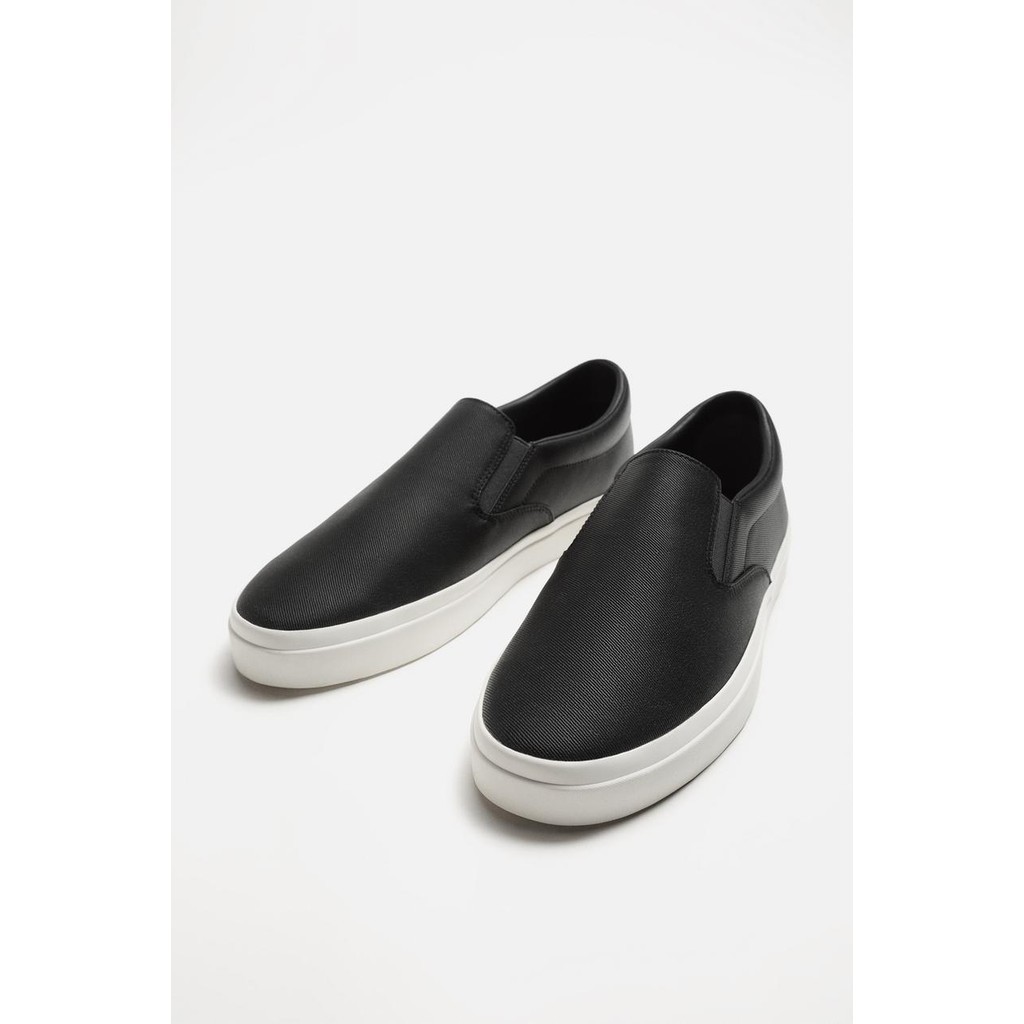 [Chính hãng] Giày sneaker slip on Zara chính hãng Black White Classic - Đen trắng Dáng cổ điển