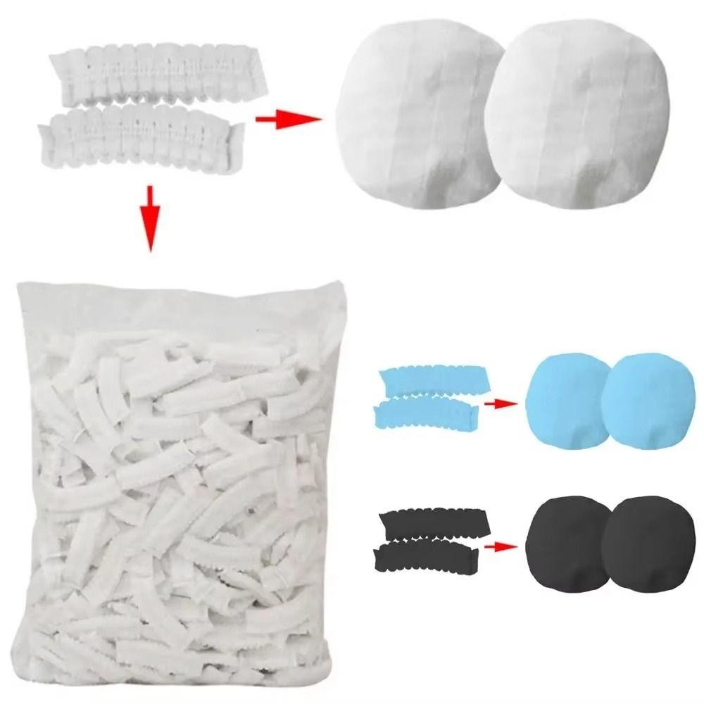 HOBBYIN 100 Cái / túi Vỏ tai nghe, Vỏ micro chống mồ hôi chống bụi bẩn, Nắp bảo vệ micro dùng một lần không dệt có độ đàn hồi cao