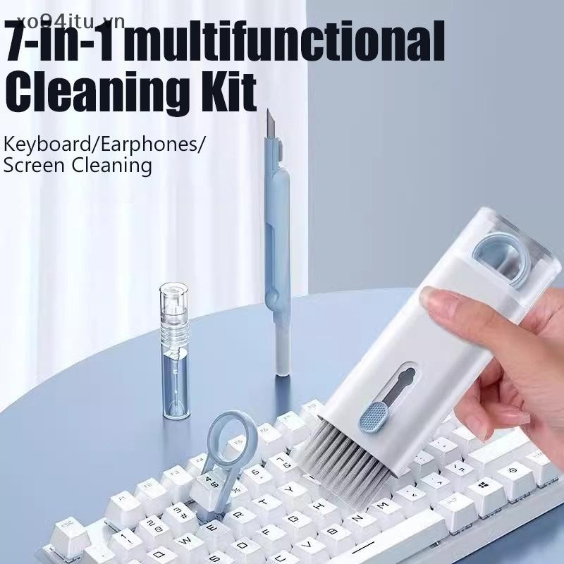 Xoitu 7 Trong 1 Bàn Phím Máy Tính Bộ Bàn Chải Làm Sạch Màn Hình Đa Năng Tai Nghe Vỏ Dụng Cụ Vệ Sinh Chai Clear Ash VN