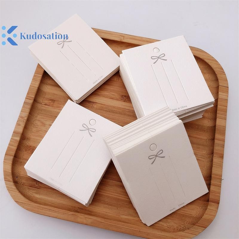 Kudosation 50 Chiếc Kẹp Tóc Trắng Thẻ Trượng Nơ Hiển Thị Thẻ Giấy Đóng Gói