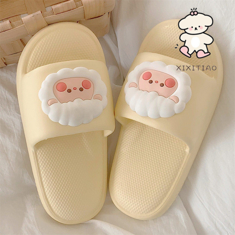 Xixitiao Dép Mùa Hè Nhà Thường Ngày Phong Cách Mới Thời Trang Đế Mềm Dễ Thương Cừu Nhỏ Nữ