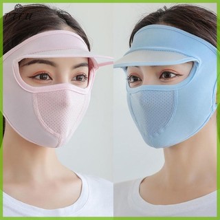 Ptfu Nữ Mỏng Thoáng Khí Ice Silk Cổ Dài Full Face Mask Mùa Hè Mới