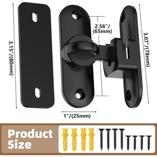 Khóa cửa chuồng trượt lật Chốt và cửa trượt 90 180 độ cho cửa chuồng cửa thú cưng phòng tắm ngoài trời nhà để xe cửa sổ cửa trượt 1 Đen hợp kim dễ sử dụng chắc chắn cho phòng ngủ phù hợp dùng cho gia đình căn hộ văn phòng và không gian nhỏ