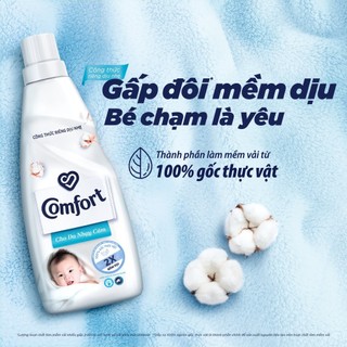 Nước Xả Vải Comfort Dịu Nhẹ Thơm Hương Phấn Cho Quần Áo Bé - Túi 1.7L