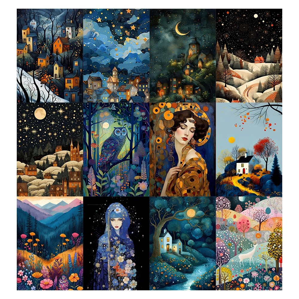 [DECAL] A5 In Màu - Set 50 Tờ Poster Giấy Dán Tường - HÌNH ẢNH NGHỀ THUẬT ART - Decor Trang Trí Nhà | MS: 111535