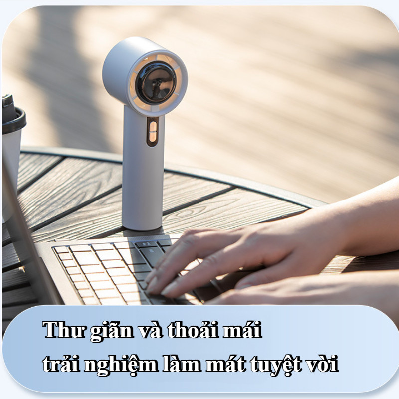 Quạt Cầm Tay Mini,Sạc Nhanh, Màn Hình LCD Hiển Thị Tốc Độ Gió,Quạt cầm tay,Động cơ không chổi than