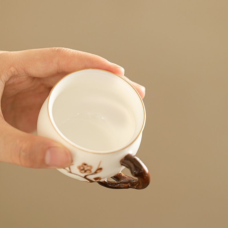 ✨Hoa đính cườm Tay Lanolin Ngọc Sứ Teacup Bộ Trà Gốm Tinh Tế Master Cup Trà Cốc Cà Phê Có Tay Cầm Bộ Trà