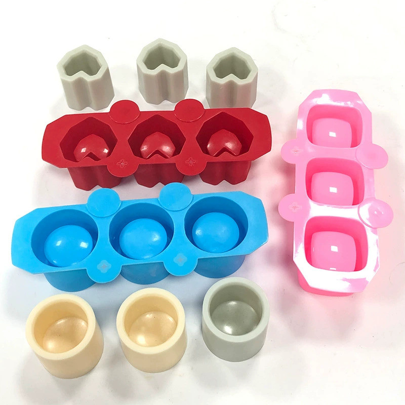 3 Khoang Kim Cương Trái Tim Hoa Mận Đá Cốc Khuôn Silicon Ngôi Sao Tròn Vuông Mọng Nước Pudding Cốc Khuôn Xi Măng Thạch Cao Khuôn Bánh Nướng Nến