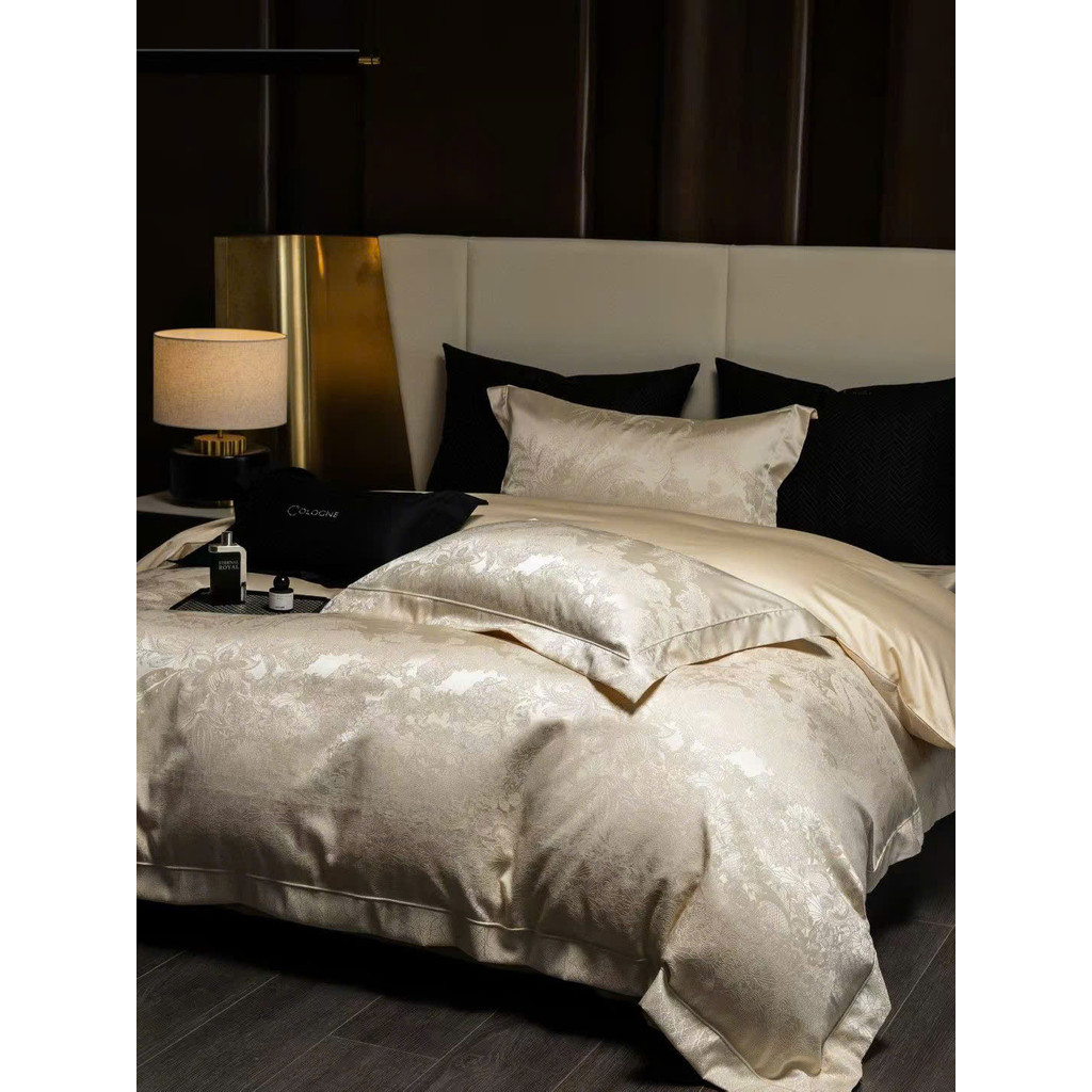 (L41378)Bộ Chăn Ga Gối Chất Liệu Lụa Cao Cấp Họa Tiết Độc Bản Vẻ Đẹp Kiêu Sa Thiết Kế Tinh Tế -  Memminbedding Luxury