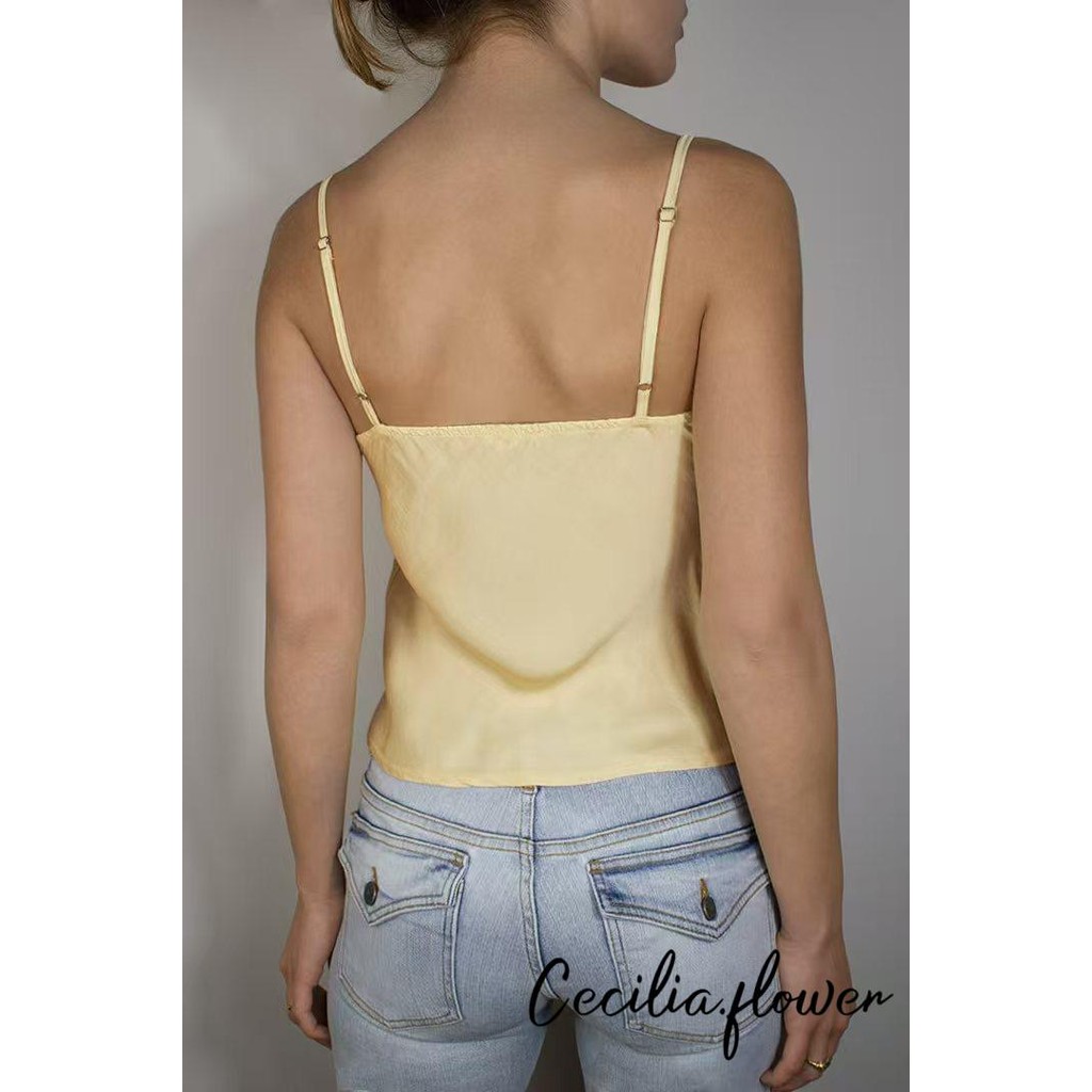 Nữ Camisoles Ren Viền Cổ Chữ V Thường Ngày Xe Tăng Áo Thời Trang Mùa Hè Không Tay Áo Dạo Phố