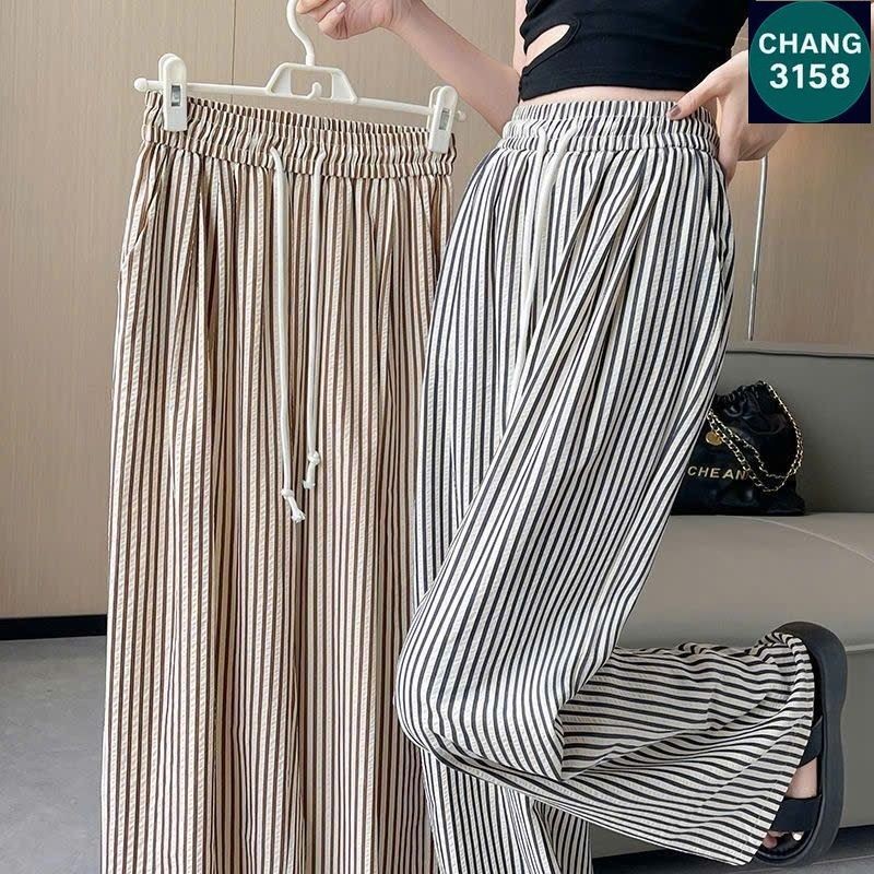Quần Xuông Ống Rộng Kẻ Dọc Chất Liệu Kate Mỏng Mát - Kẻ Sọc ngựa  Vằn-CHANG 3158