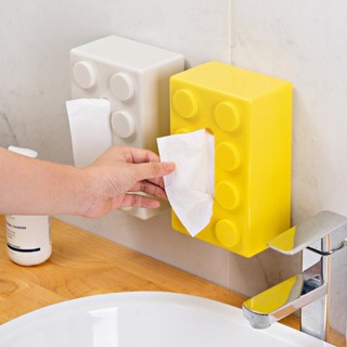Okcatzone Khối Xây Dựng Sáng Tạo Hộp Đựng Khăn Giấy Treo Tường Lò Xo Chống Thấm Nước Cho Phòng Tắm Phòng Khách Và Nhà Bếp P1R2