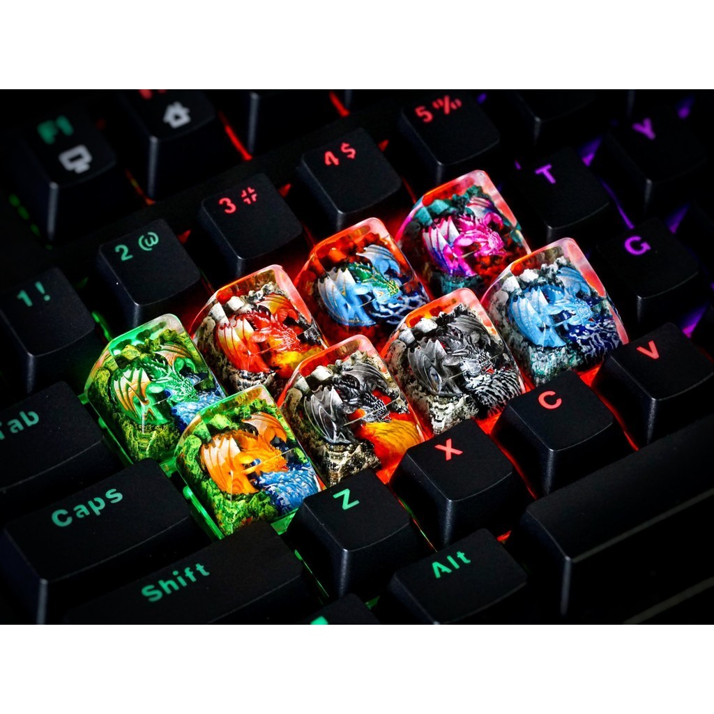 Keycap Dragon, Nút bàn phím rồng, Artisan Keycap, Resin Keycap, phụ ...