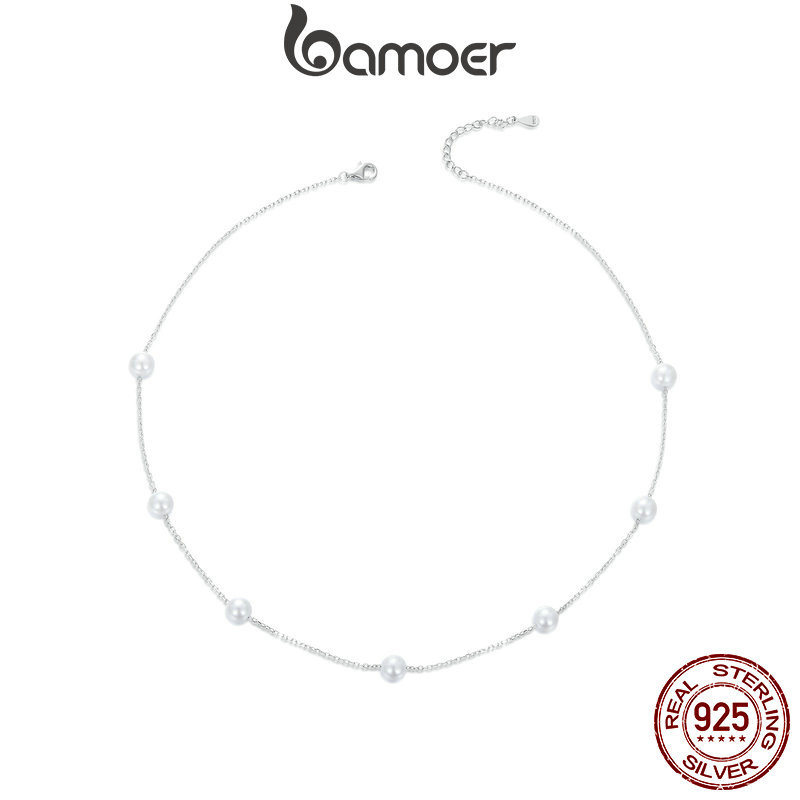 Bamoer 925 Sterling Sliver Vòng Cổ Lấp Lánh Thiết Kế Đầy Sao Quà Tặng Trang Sức Cho Nữ