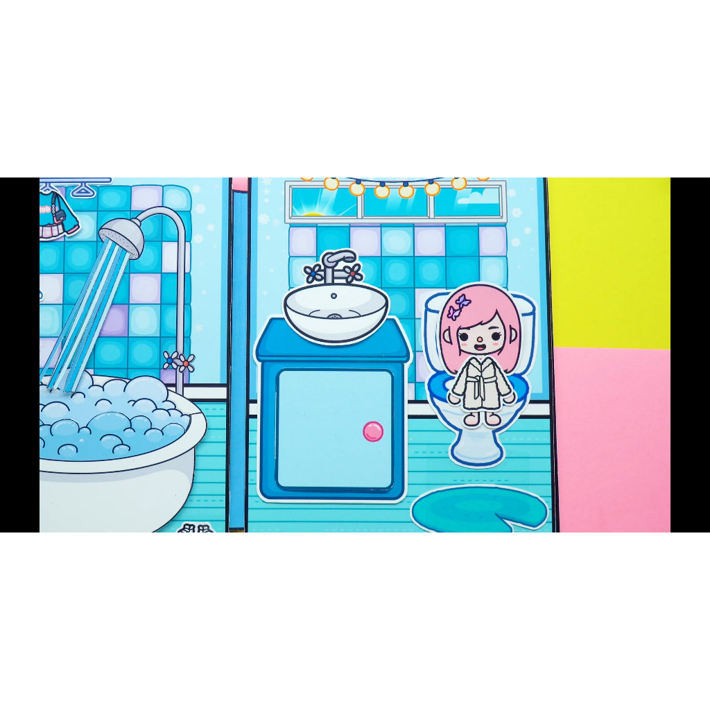 ĐỒ CHƠI NGÔI NHÀ BÚP BÊ GIẤY CẮT THỦ CÔNG DIY - Ngôi nhà của bé The Girl In the Blue House -