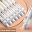 Bút chì tự động GETVOW, Bút chì cơ văn phòng phẩm 0,5 / 0,7MM, Loại ép chất lượng cao Đi kèm với Eraser Propelling Pencil Phác thảo Vẽ Viết