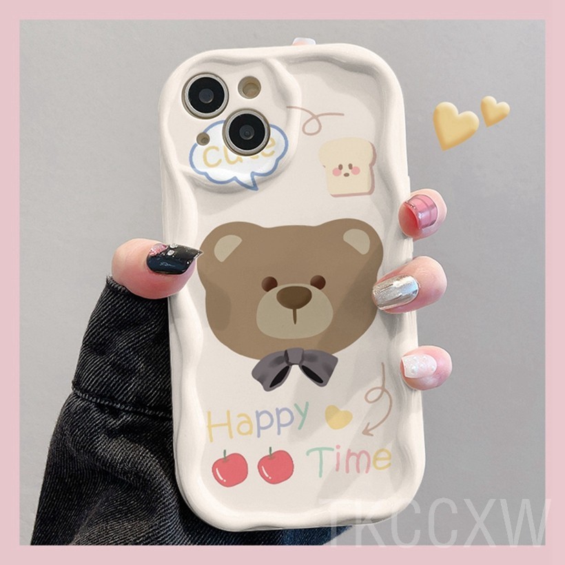 Ốp điện thoại hoạt hình gấu bông dễ thương Tương thích cho OPPO A3S A5 AX5 A5S AX5S A7 AX7 A12e A12 A15 A15S A16 A16S A54S A8 A31 A5 A9 2020 F9 Pro Vỏ chống sốc