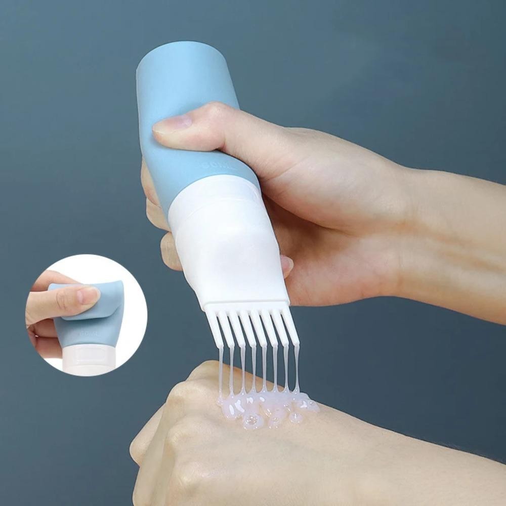 Chai cọ nhuộm tóc, 38 / 60 / 80ml Có lược Chai nạp lại, Dụng cụ trang điểm silicon du lịch Làm tóc Lotion Bóp ống