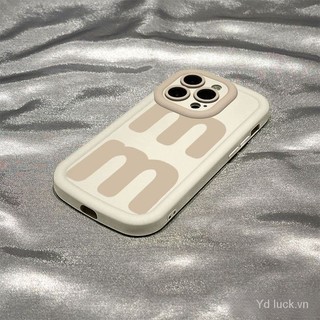 Ốp Điện Thoại Chữ MM Cá Tính Tương Thích Với iPhone11 12 13 14 15 7 8plus 15promax 12pro XS XS XSMAX XR X 14plus 15plus Puff Bao Gồm Tất Cả Vỏ Mềm Chống Rơi XH9D