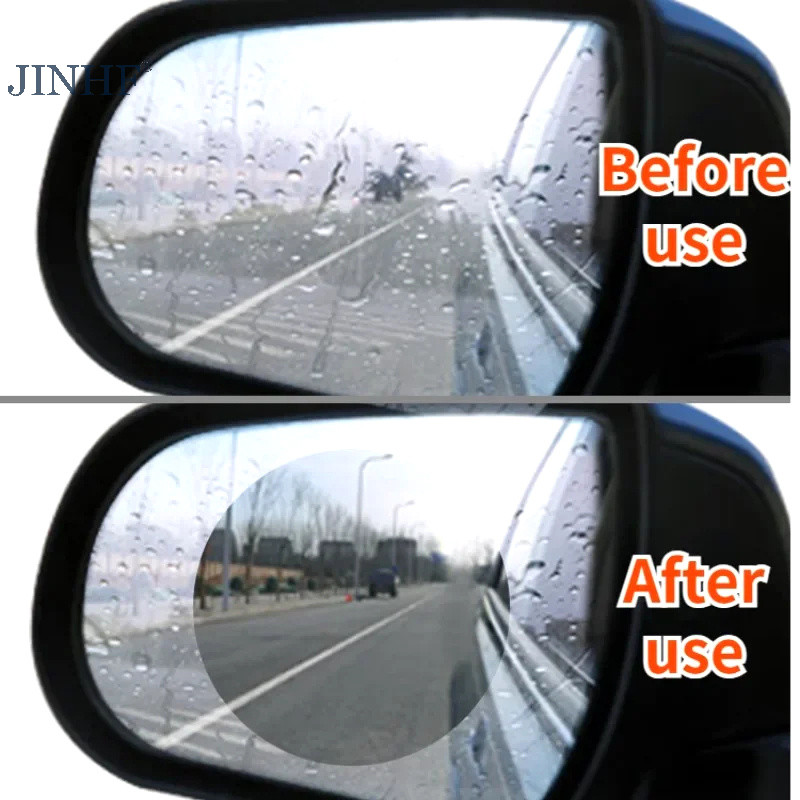 Jinhf Bộ 2 Miếng Phim Dán Gương Chiếu Hậu Ô Tô Chống Sương Mù, Chống Thấm Nước, Chống Mưa, Bảo Vệ Cửa Sổ Xe