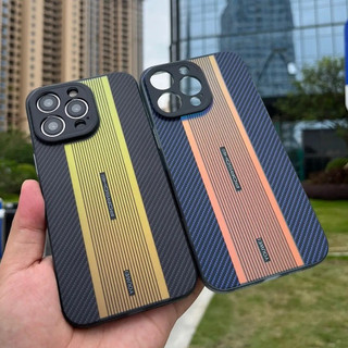 Phong CÁCH MỚI Vỏ bảo vệ điện thoại mờ cho iPhone 15 14 13 12 Pro Max iPhone11 Porsche Gradient Sợi Carbon bao gồm tất cả chống rơi Vỏ điện thoại Laser thích hợp