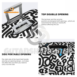 MR DOODLE Du Lịch Hành Lý Spandex Co Giãn Vali Bao Bảo Vệ Chống Bụi Vỏ Chống Thấm Nước Phù Hợp Với 18-32 Inch Lớn