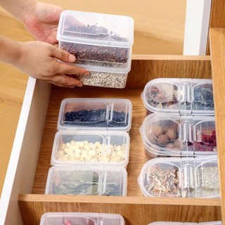 MEGOCE Trasparent Crisper, có nắp Hộp lưu trữ tủ lạnh bằng nhựa, Hộp lưu trữ nhà bếp di động Hộp giữ tươi hình chữ nhật kín có thể xếp chồng lên nhau