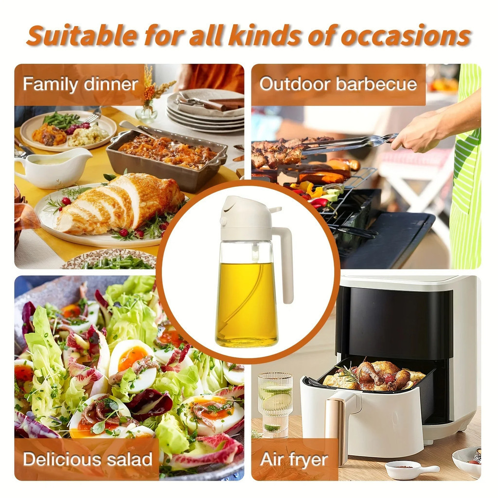 2in1 Xịt Dầu Xịt Chai Xịt Dầu Bình Cruet BBQ Nhà Bếp Nướng Dã Ngoại Dụng Cụ Nhà Bếp