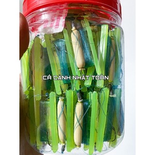 Phao bắp + dây cước + lưỡi câu cá rô, cá nhỏ