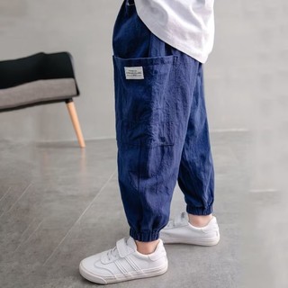 (1-15Y) Quần Bé Trai Mới Cotton Và Vải Lanh Thời Trang Trẻ Em Quần Thể Thao Thường Ngày Có Gói