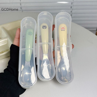 Gcdhome Thìa Hộ Gia Đình Chống Rơi Thép Không Gỉ 304 Cho Bé Trẻ Em Bổ Sung Thìa Thực Phẩm Bộ Đồ Ăn Bé Gái HOT