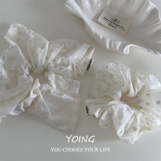 Yoing / Pháp Thanh Lịch Pure Desire Sữa Trắng Thêu Hoa Nhỏ Tóc Vòng Vuông Kết Cấu Phụ Kiện Tóc Phong Cách Mới