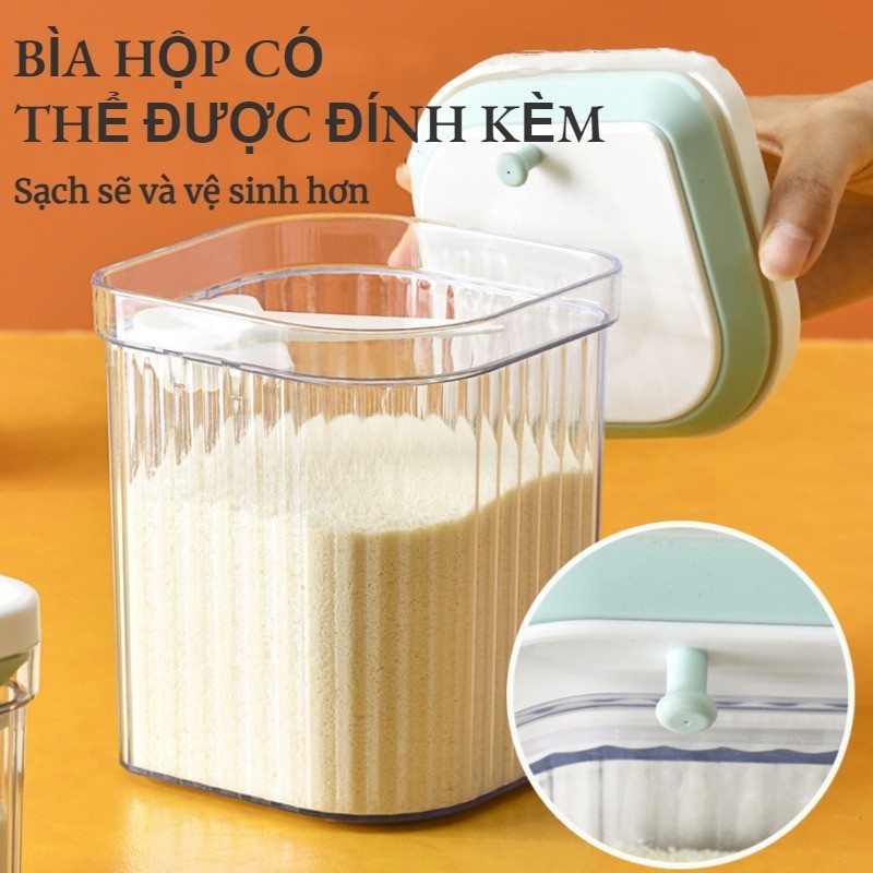 【2400ML】Hộp Đựng Sữa Bột Chống Ẩm，Hộp đựng ngũ cốc trong suốt，Bể chứa máy ép，Hộp đựng đai ốc hình chữ nhật