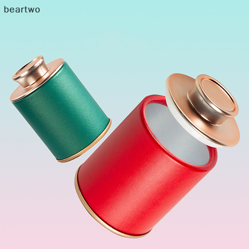 < Beartwo > 1 Trà rỗng Mini nguyên khối Hộp thiếc gia đình Trà đen xanh kín Lọ du lịch di động Hộp đóng gói trà nhỏ Hộp đựng giấy có thể đẹp