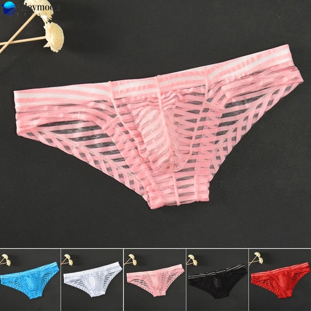 LEYM Underwear Men Mesh Replace Low-Waisted Thin Transparent Appeal Breathable