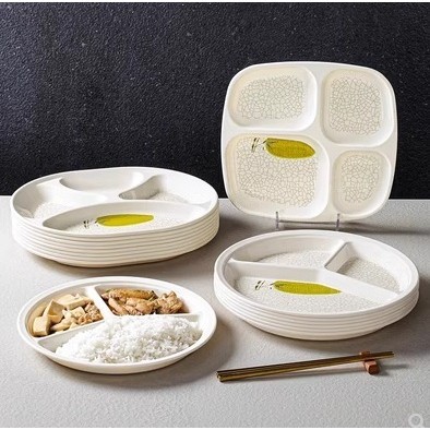 Đĩa Thực Phẩm Melamine Tròn Đĩa Ăn Ba Phân Đoạn Khay Ăn Bốn Lưới Đĩa Ăn Sáng Đa Lưới 211 Đĩa Lưới Ăn Tối Trẻ Em Đĩa Thức Ăn Nhanh Giảm Cân Định Lượng